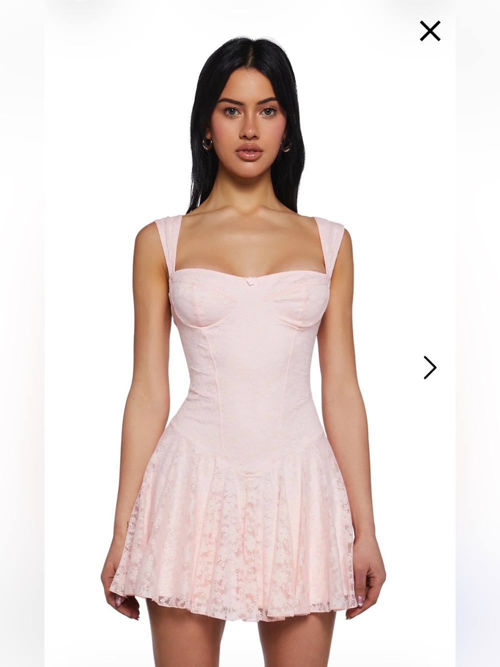 DollSkill Sugar Thrillz Perfect Date Mini Dress - Light Pink size S